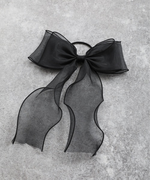 ap retro(アプレトロ)の「オーガンジーヘアリボンゴム【ZOZO限定アイテム】(ヘアゴム・レディース・ホワイト/ピンク/グレー/ブラック/ベージュ/ネイビー・FREE)」の8枚目の写真