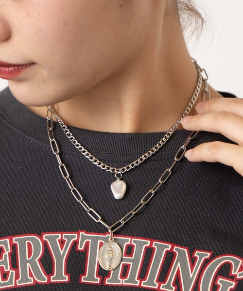 WEGO(ウィゴー)の「WEGO/レイヤーモチーフネックレス(ネックレス・レディース・シルバー/その他2/その他1/その他3/その他4/その他5・FREE)」の2枚目の写真