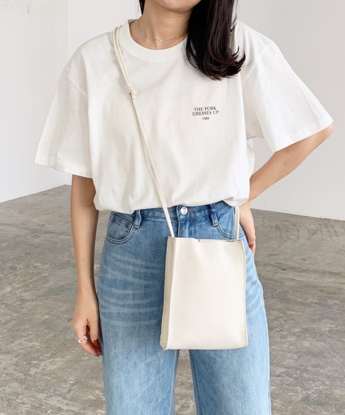 LIAN（リアン）の「MERPEOPLEロゴプリントTシャツ（Tシャツ/カットソー・レディース・ブルー/ベージュ/スミクロ/オフホワイト/オートミール/グリーン/オレンジ/ブルー系その他/ライトグリーン・FREE）」の17枚目の写真