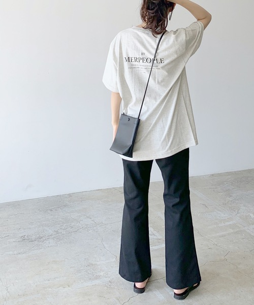 LIAN（リアン）の「MERPEOPLEロゴプリントTシャツ（Tシャツ/カットソー・レディース・ブルー/ベージュ/スミクロ/オフホワイト/オートミール/グリーン/オレンジ/ブルー系その他/ライトグリーン・FREE）」の18枚目の写真