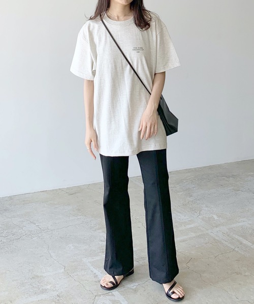 LIAN（リアン）の「MERPEOPLEロゴプリントTシャツ（Tシャツ/カットソー・レディース・ブルー/ベージュ/スミクロ/オフホワイト/オートミール/グリーン/オレンジ/ブルー系その他/ライトグリーン・FREE）」の19枚目の写真