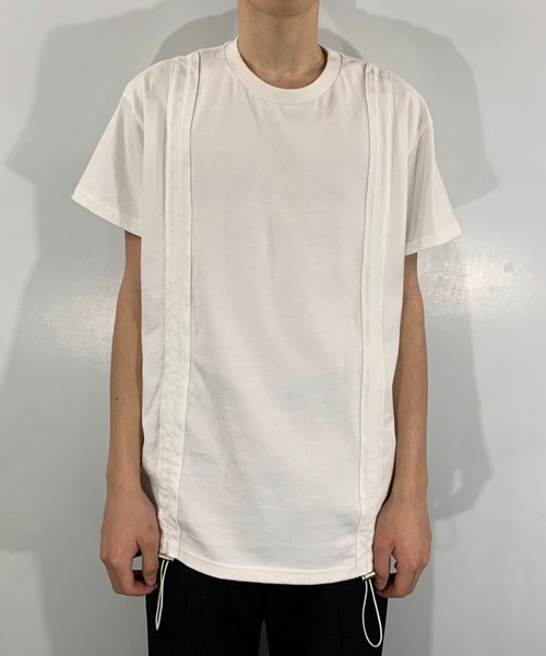 SYU.HOMME/FEMM（シュウ）の「SYU.HOMME/FEMM/シュウ/オム/フェム/Laceup Pullover Sweater（Tシャツ/カットソー・メンズ・オフホワイト/ブラック・1/2）」の3枚目の写真