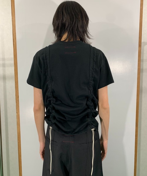 SYU.HOMME/FEMM（シュウ）の「SYU.HOMME/FEMM/シュウ/オム/フェム/Laceup Pullover Sweater（Tシャツ/カットソー・メンズ・オフホワイト/ブラック・1/2）」の5枚目の写真