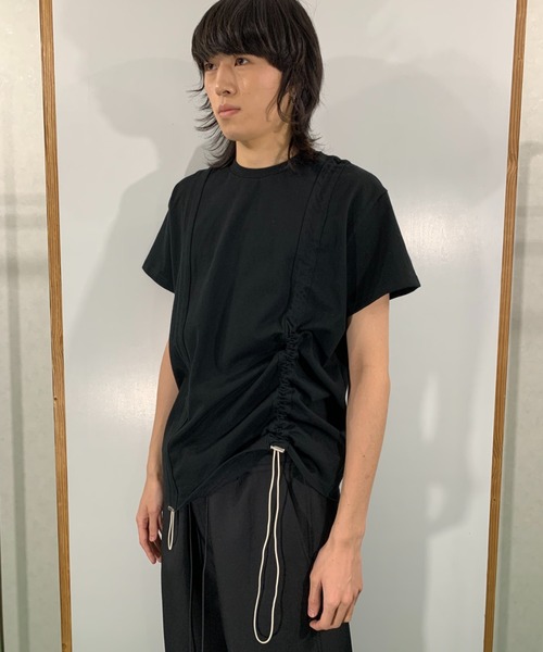 SYU.HOMME/FEMM（シュウ）の「SYU.HOMME/FEMM/シュウ/オム/フェム/Laceup Pullover Sweater（Tシャツ/カットソー・メンズ・オフホワイト/ブラック・1/2）」の6枚目の写真