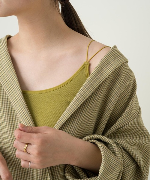 Kastane(カスタネ)の「カップ付きブラキャミ(キャミソール・レディース・ブラック/オレンジ/アイボリー/グリーン系その他/モカ/ダークグリーン・FREE)」の5枚目の写真