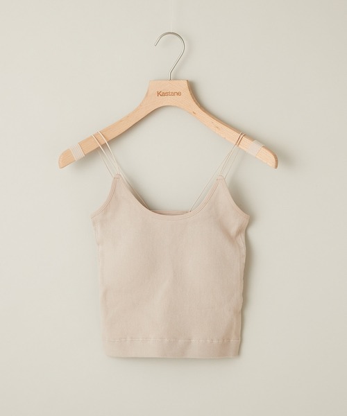 Kastane(カスタネ)の「カップ付きブラキャミ(キャミソール・レディース・ブラック/オレンジ/アイボリー/グリーン系その他/モカ/ダークグリーン・FREE)」の2枚目の写真