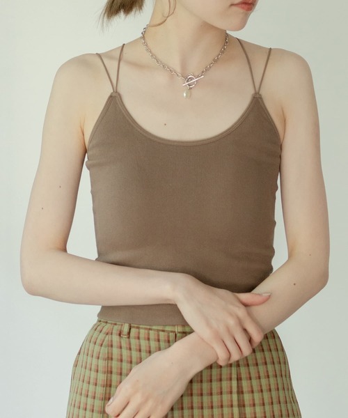 Kastane(カスタネ)の「カップ付きブラキャミ(キャミソール・レディース・ブラック/オレンジ/アイボリー/グリーン系その他/モカ/ダークグリーン・FREE)」の4枚目の写真