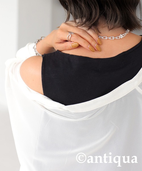 antiqua（アンティカ）の「綿100％ボートネックスラブタンク（タンクトップ・レディース・ブラック/オフホワイト/カーキ/ブラウン系その他/ベージュ系その他・M/L）」の10枚目の写真