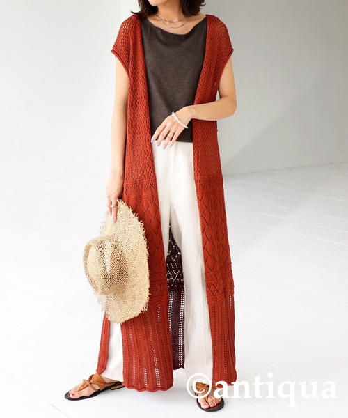 antiqua（アンティカ）の「綿100％ボートネックスラブタンク（タンクトップ・レディース・ブラック/オフホワイト/カーキ/ブラウン系その他/ベージュ系その他・M/L）」の15枚目の写真