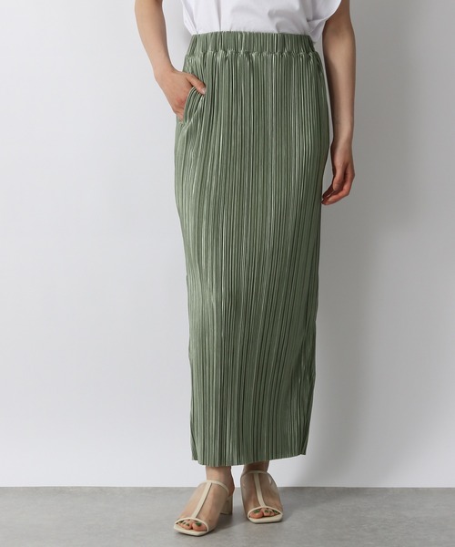 LOWRYS FARM(ローリーズファーム)の「シャイニープリーツタイトスカート(スカート・レディース・ブラック/グリーン/アイボリー・マルチサイズ)」の3枚目の写真