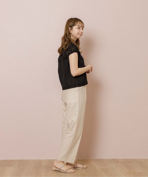 flower（フラワー）の「ワイドテーパードパンツ（その他パンツ・レディース・アイボリー/グリーン・FREE）」の8枚目の写真