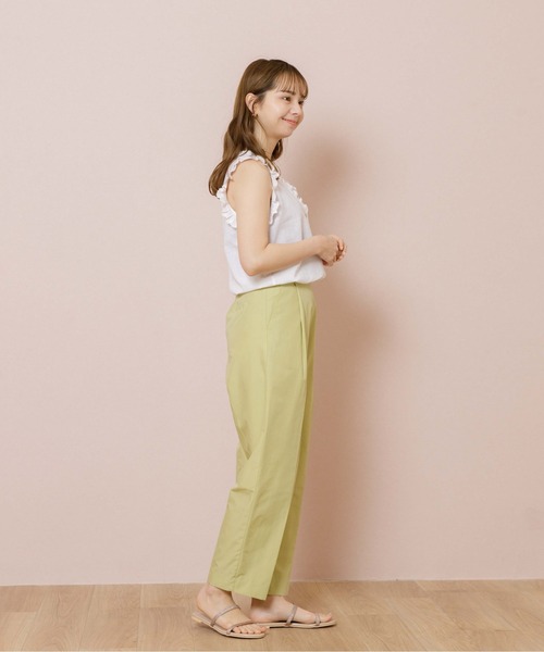 flower（フラワー）の「ワイドテーパードパンツ（その他パンツ・レディース・アイボリー/グリーン・FREE）」の7枚目の写真