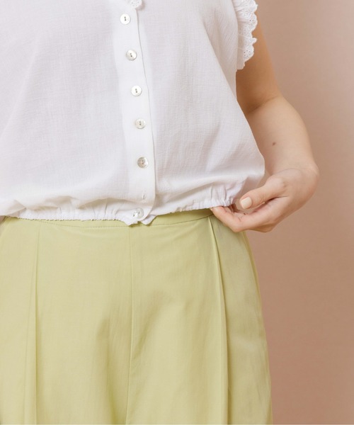 flower（フラワー）の「ワイドテーパードパンツ（その他パンツ・レディース・アイボリー/グリーン・FREE）」の9枚目の写真