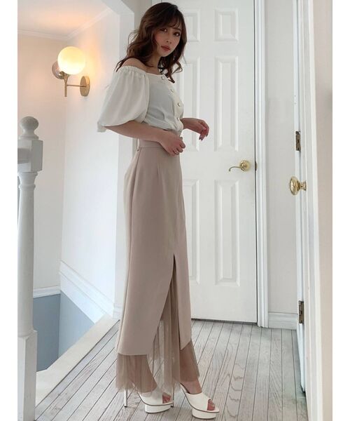 RESEXXY（リゼクシー）の「チュールドッキングスカート（スカート・レディース・ベージュ/カーキ/ブラック・FREE）」の8枚目の写真