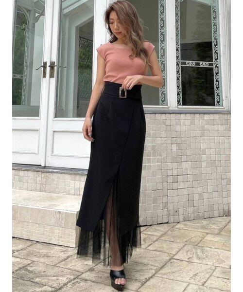 RESEXXY（リゼクシー）の「チュールドッキングスカート（スカート・レディース・ベージュ/カーキ/ブラック・FREE）」の17枚目の写真