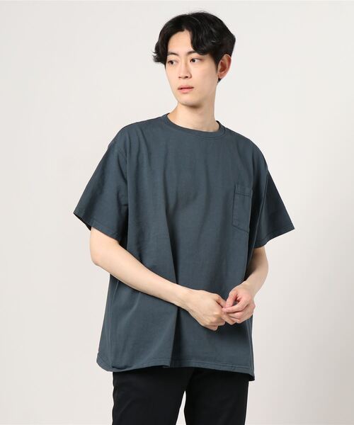 Goodwear(Since1983)(グッドウェア)の「GOODWEAR/グッドウェア SS POCKET TEE BIG ショートスリーブポケットTビッグ(Tシャツ/カットソー・メンズ・ベージュ/エメラルド/チャコール/ブラック/ホワイト/セージグリーン・XX-LARGE)」の4枚目の写真