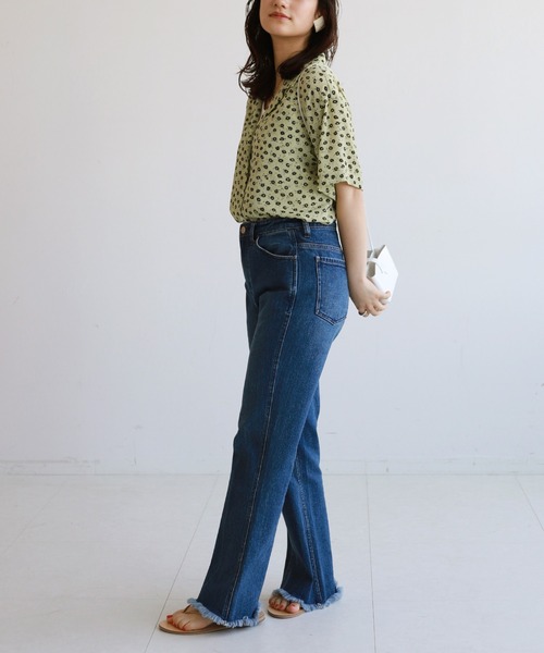 SLOBE citron.（スローブシトロン）の「SLOBE citron. ヴィンテージプリント開襟シャツ◆（シャツ/ブラウス・レディース・ベージュ/イエロー・FREE）」の12枚目の写真