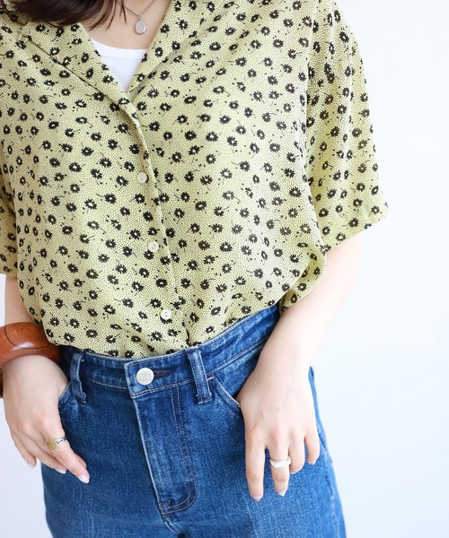 SLOBE citron.（スローブシトロン）の「SLOBE citron. ヴィンテージプリント開襟シャツ◆（シャツ/ブラウス・レディース・ベージュ/イエロー・FREE）」の22枚目の写真