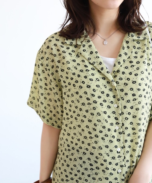 SLOBE citron.（スローブシトロン）の「SLOBE citron. ヴィンテージプリント開襟シャツ◆（シャツ/ブラウス・レディース・ベージュ/イエロー・FREE）」の16枚目の写真