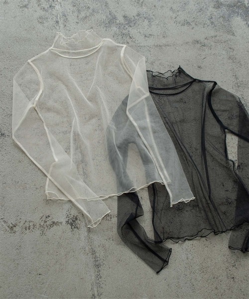 miette(ミエット)の「ハイネックシアートップス(Tシャツ/カットソー・レディース・アイボリー/ブラック/カーキ/ボルドー/グリーン/レッド/ブルー/イエロー/ピンク/オレンジ・F)」の17枚目の写真