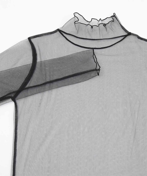 miette(ミエット)の「ハイネックシアートップス(Tシャツ/カットソー・レディース・アイボリー/ブラック/カーキ/ボルドー/グリーン/レッド/ブルー/イエロー/ピンク/オレンジ・F)」の18枚目の写真