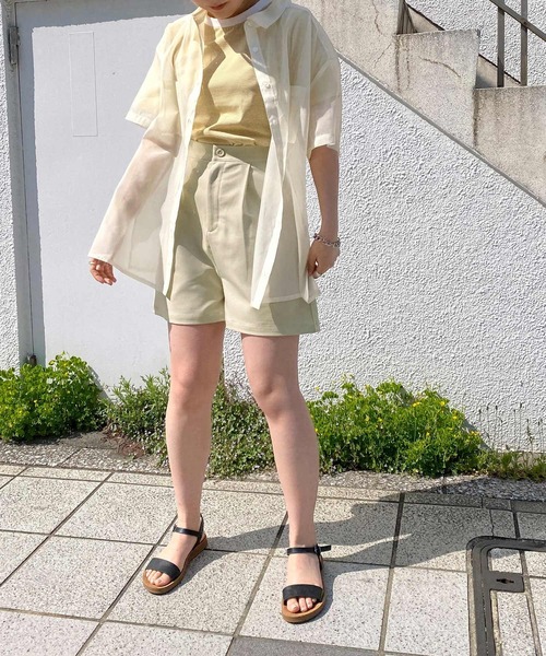 mimi toujours（ミミトゥジュール）の「Tシャツ ボーダー 刺繍入り omom×mimi toujours（Tシャツ/カットソー・レディース・イエロー/グリーン・M）」の15枚目の写真