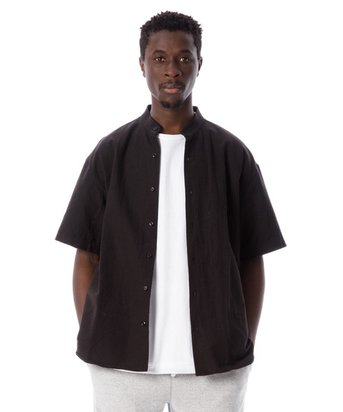 Sandinista(サンディニスタ)の「Band Collar Cotton Linen Military S/S Shirt / バンドカラーコットンリネンミリタリー半袖シャツ(シャツ/ブラウス・メンズ・ブラック/ベージュ/オリーブ・SMALL/MEDIUM/LARGE)」の3枚目の写真