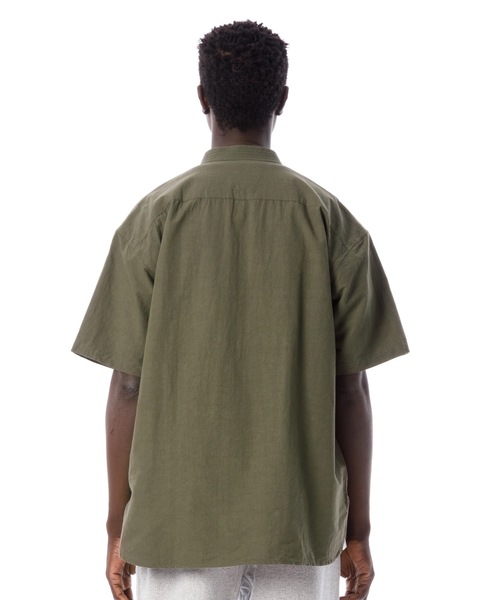 Sandinista(サンディニスタ)の「Band Collar Cotton Linen Military S/S Shirt / バンドカラーコットンリネンミリタリー半袖シャツ(シャツ/ブラウス・メンズ・ブラック/ベージュ/オリーブ・SMALL/MEDIUM/LARGE)」の5枚目の写真