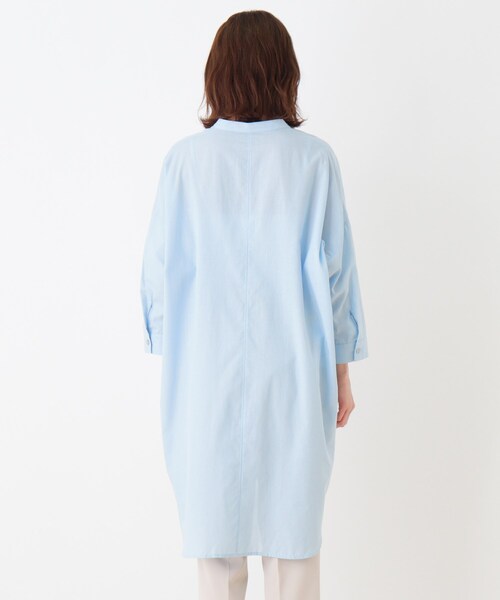 SHOO・LA・RUE（シューラルー）の「◆リネンブレンドチュニックシャツワンピース（ワンピース・レディース・オレンジ/ブルー/ホワイト系その他3・02/03/04）」の6枚目の写真