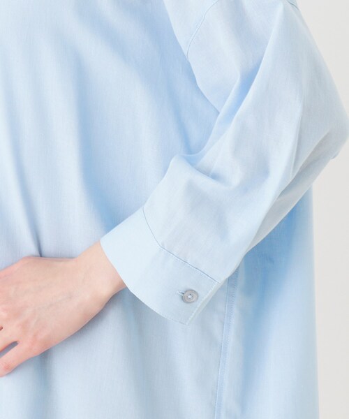 SHOO・LA・RUE（シューラルー）の「◆リネンブレンドチュニックシャツワンピース（ワンピース・レディース・オレンジ/ブルー/ホワイト系その他3・02/03/04）」の8枚目の写真