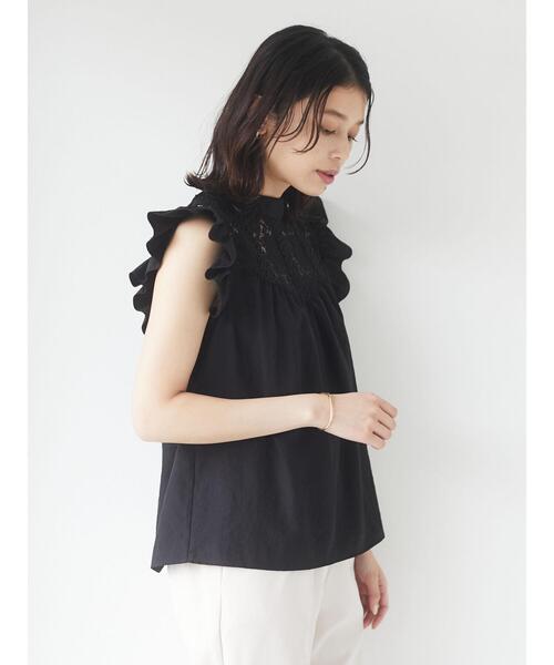 ELENCARE DUE（エレンカーレデュエ）の「・ELENCARE DUE レース×ラッフルブラウス＊（シャツ/ブラウス・レディース・ブラック/グレー/オフホワイト/ブルー・FREE）」の16枚目の写真