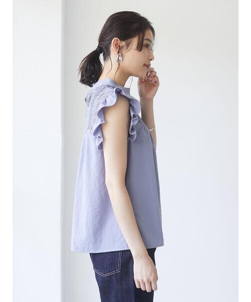 ELENCARE DUE（エレンカーレデュエ）の「・ELENCARE DUE レース×ラッフルブラウス＊（シャツ/ブラウス・レディース・ブラック/グレー/オフホワイト/ブルー・FREE）」の8枚目の写真