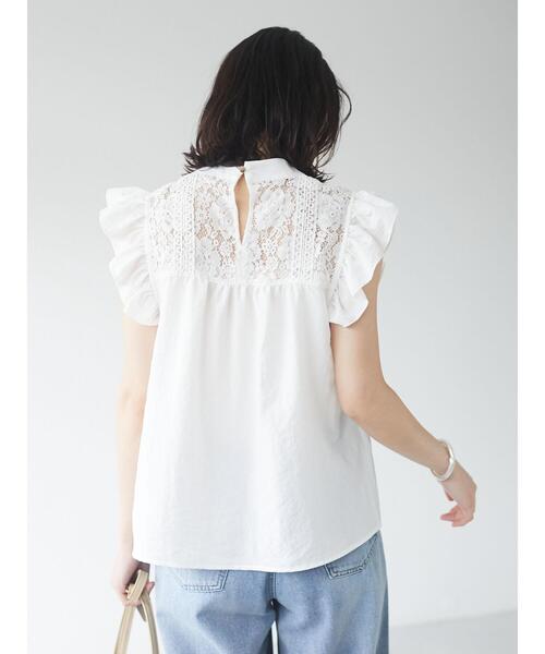 ELENCARE DUE（エレンカーレデュエ）の「・ELENCARE DUE レース×ラッフルブラウス＊（シャツ/ブラウス・レディース・ブラック/グレー/オフホワイト/ブルー・FREE）」の12枚目の写真