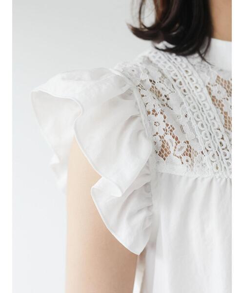 ELENCARE DUE（エレンカーレデュエ）の「・ELENCARE DUE レース×ラッフルブラウス＊（シャツ/ブラウス・レディース・ブラック/グレー/オフホワイト/ブルー・FREE）」の14枚目の写真