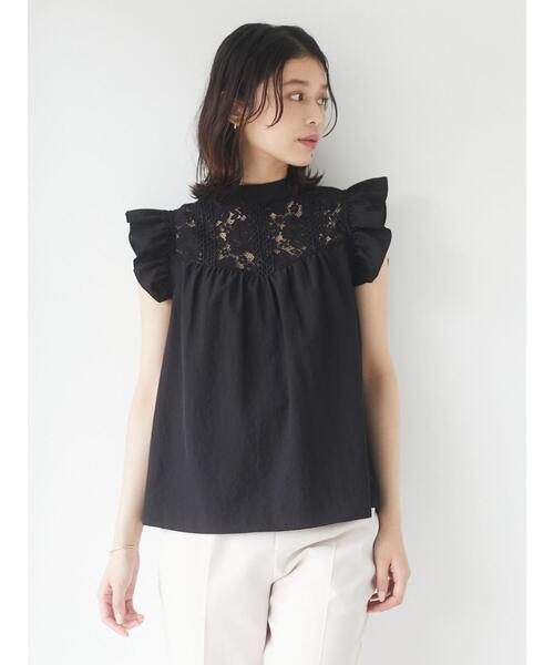ELENCARE DUE（エレンカーレデュエ）の「・ELENCARE DUE レース×ラッフルブラウス＊（シャツ/ブラウス・レディース・ブラック/グレー/オフホワイト/ブルー・FREE）」の18枚目の写真