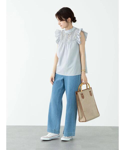 ELENCARE DUE（エレンカーレデュエ）の「・ELENCARE DUE レース×ラッフルブラウス＊（シャツ/ブラウス・レディース・ブラック/グレー/オフホワイト/ブルー・FREE）」の20枚目の写真