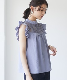 ELENCARE DUE | ・ELENCARE DUE レース×ラッフルブラウス*(シャツ/ブラウス)