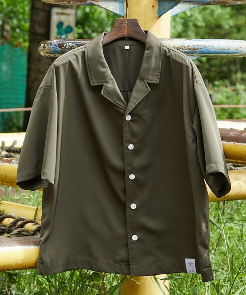 FRAPBOIS（フラボア）の「PARK開襟シャツ（シャツ/ブラウス・レディース・ブラック/カーキ/ブルー・0/3/2/1）」の2枚目の写真