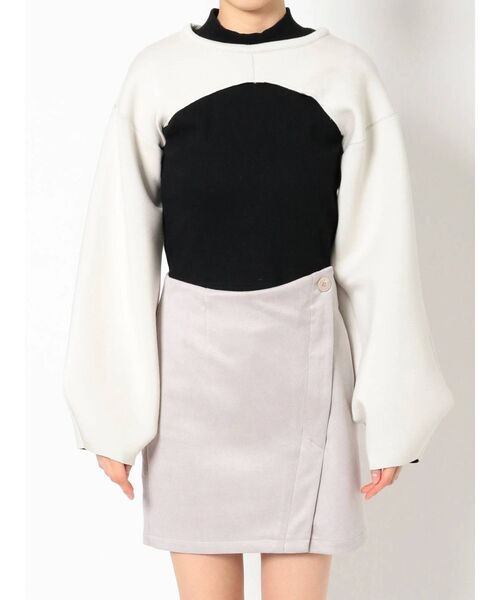 EMODA(エモダ)の「ボンディングクロップドトップ(Tシャツ/カットソー・レディース・ブラウン/アイボリー/ブラック・FREE)」の21枚目の写真