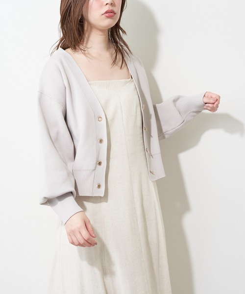 natural couture（ナチュラルクチュール）の「【おうちで洗える！】プチプラハトメバー釦おしゃれカーデ（カーディガン/ボレロ・レディース・オフホワイト/ブラック/ブラウン/グレイッシュベージュ/グリーン/ピンク・FREE）」の17枚目の写真