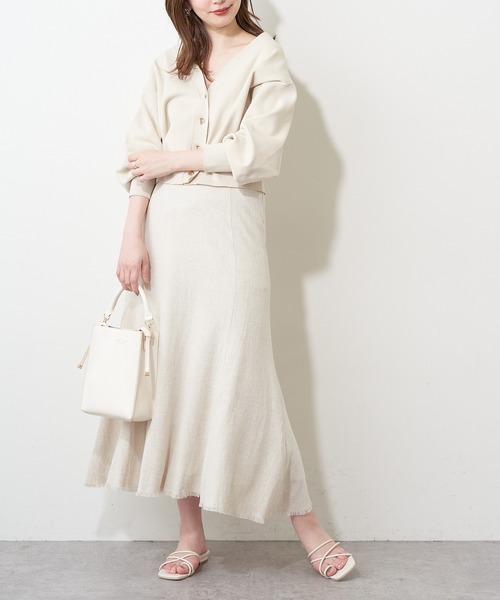 natural couture（ナチュラルクチュール）の「【おうちで洗える！】プチプラハトメバー釦おしゃれカーデ（カーディガン/ボレロ・レディース・オフホワイト/ブラック/ブラウン/グレイッシュベージュ/グリーン/ピンク・FREE）」の20枚目の写真