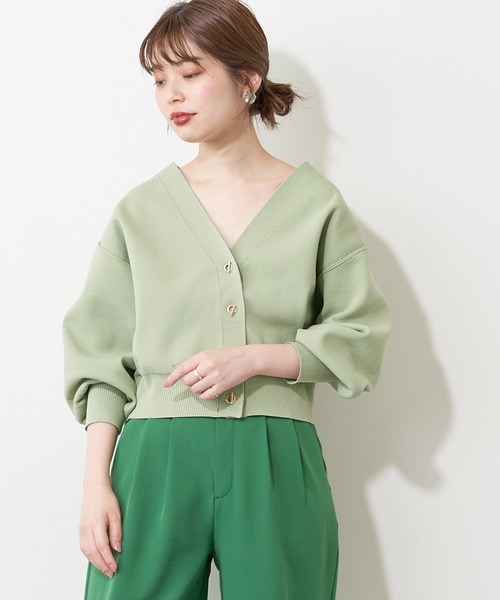 natural couture（ナチュラルクチュール）の「【おうちで洗える！】プチプラハトメバー釦おしゃれカーデ（カーディガン/ボレロ・レディース・オフホワイト/ブラック/ブラウン/グレイッシュベージュ/グリーン/ピンク・FREE）」の13枚目の写真