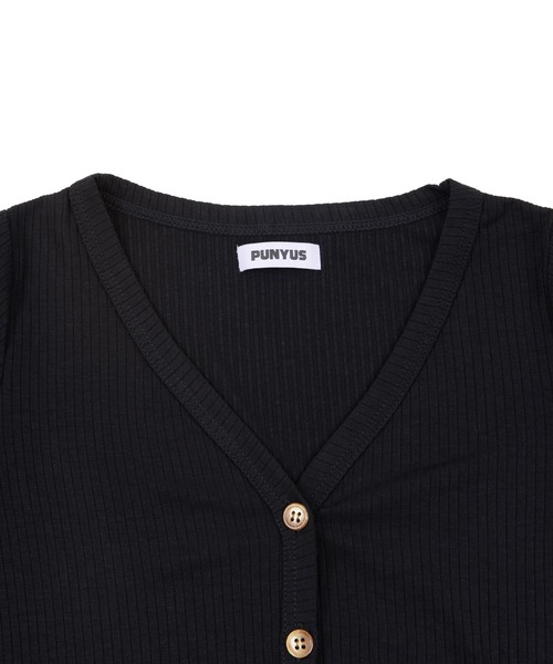 PUNYUS（プニュズ）の「リブラッフルカーディガン（カーディガン/ボレロ・レディース・グリーン/ブラック/イエロー・2/1/4/3）」の12枚目の写真