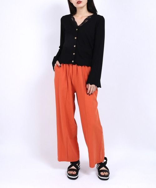 PUNYUS（プニュズ）の「リブラッフルカーディガン（カーディガン/ボレロ・レディース・グリーン/ブラック/イエロー・2/1/4/3）」の8枚目の写真