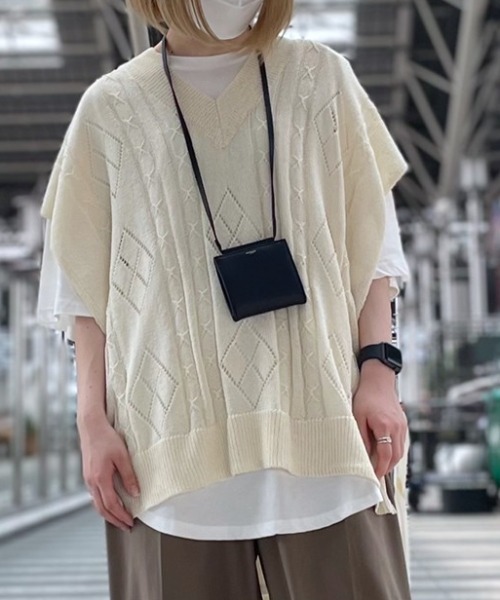 DankeSchon/ダンケシェーン/ダイヤリネンニットベスト