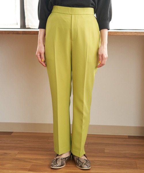 ROPE' PICNIC(ロペピクニック)の「【低身長向け】【ラク美】【WEB限定】ファスナースリットカラーパンツ(その他パンツ・レディース・ブラック/イエロー系その他3/カーキ/パープル系その他/イエロー系その他5・34/36/38)」の11枚目の写真