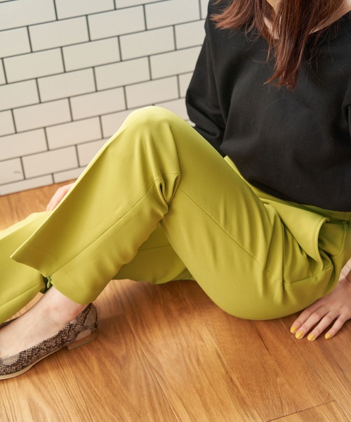 ROPE' PICNIC(ロペピクニック)の「【低身長向け】【ラク美】【WEB限定】ファスナースリットカラーパンツ(その他パンツ・レディース・ブラック/イエロー系その他3/カーキ/パープル系その他/イエロー系その他5・34/36/38)」の9枚目の写真