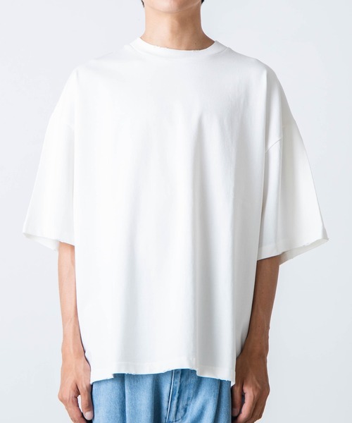 WEGO（ウィゴー）の「WEGO/ヘビーウエイト ダメージビッグシルエットTシャツ（Tシャツ/カットソー・メンズ・ブラック/ホワイト/ブルー系その他・LARGE/MEDIUM）」の15枚目の写真