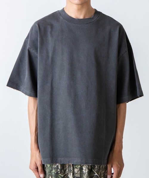 WEGO（ウィゴー）の「WEGO/ヘビーウエイト ダメージビッグシルエットTシャツ（Tシャツ/カットソー・メンズ・ブラック/ホワイト/ブルー系その他・LARGE/MEDIUM）」の16枚目の写真