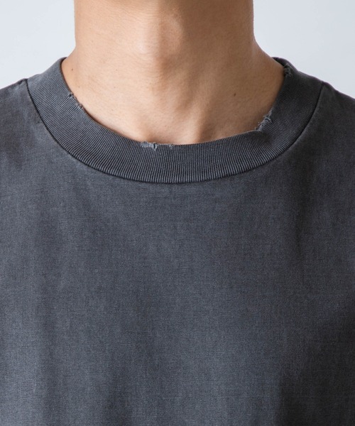 WEGO（ウィゴー）の「WEGO/ヘビーウエイト ダメージビッグシルエットTシャツ（Tシャツ/カットソー・メンズ・ブラック/ホワイト/ブルー系その他・LARGE/MEDIUM）」の19枚目の写真